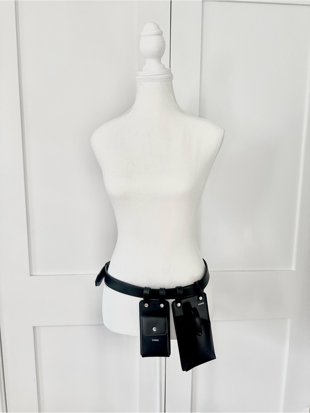 Fendi Black Leather Belt with Detachable Pouches